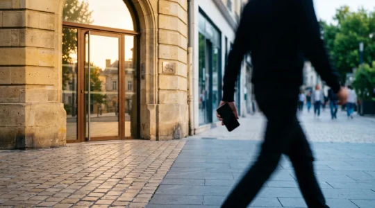 Silhouette symbolisant l'équilibre entre le conseil humain en agence et la flexibilité d'une banque digitale